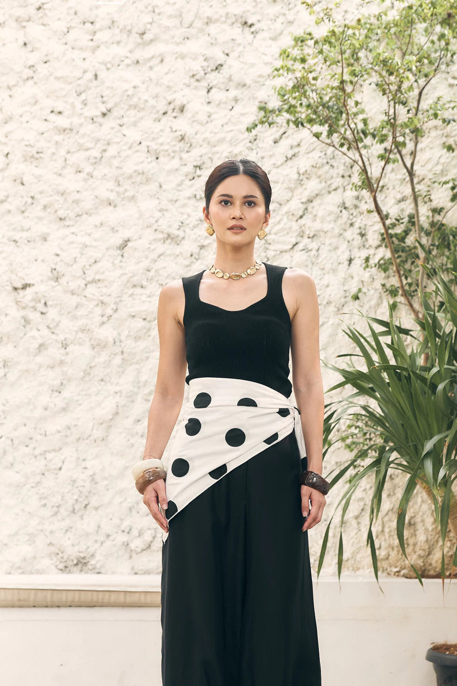 Scarf Polkadot White - Mine