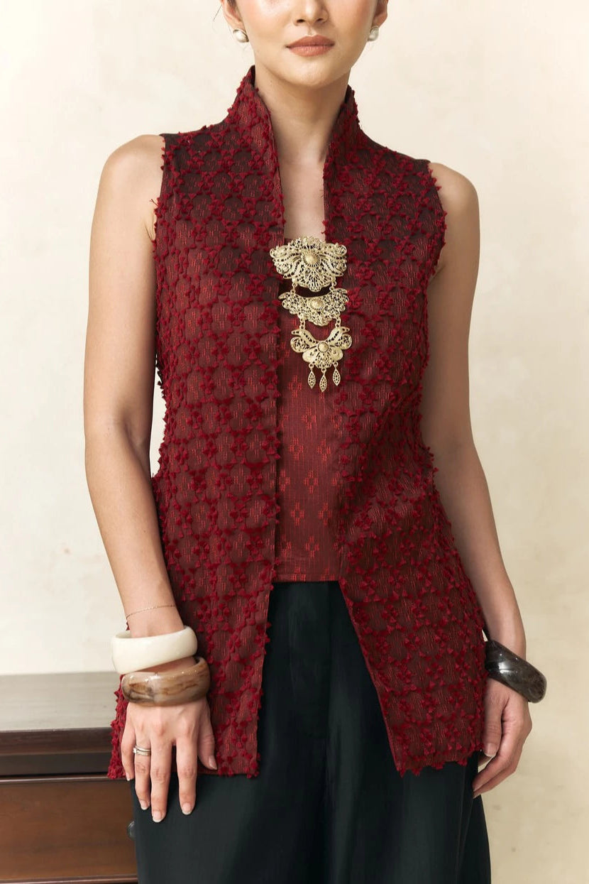Namira Vest Maroon - Mine