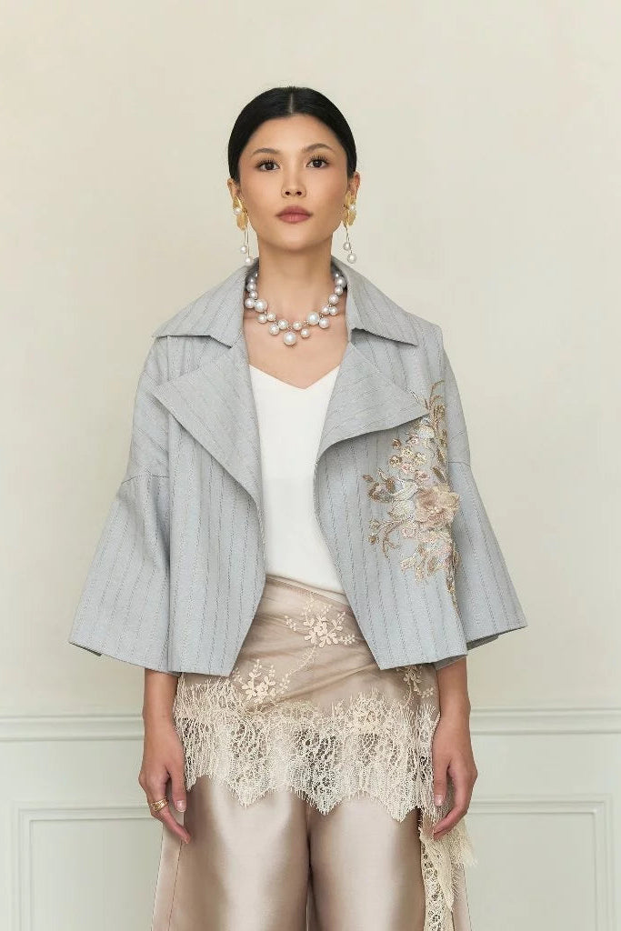 Oscar Embroidery Jacket Denim - Mine