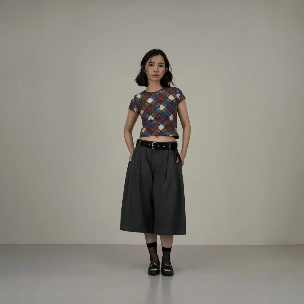 Polkadot On Tartan Baby Tee - Argyle & Oxford