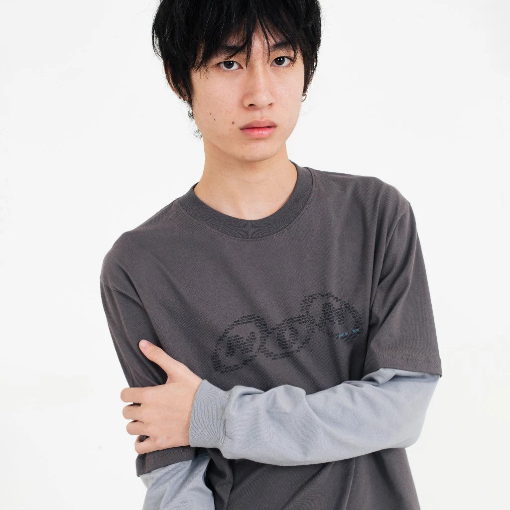 Nom Ascii L/S Tee Grey - Nature Of Mind