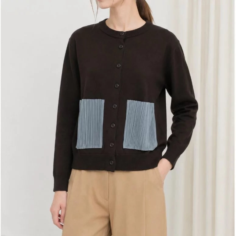 Lily Round Neck Cardigan - Hunting Fields