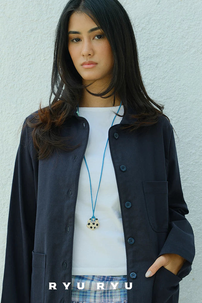 Atelier Collar Jacket In Navy - Ryuryu