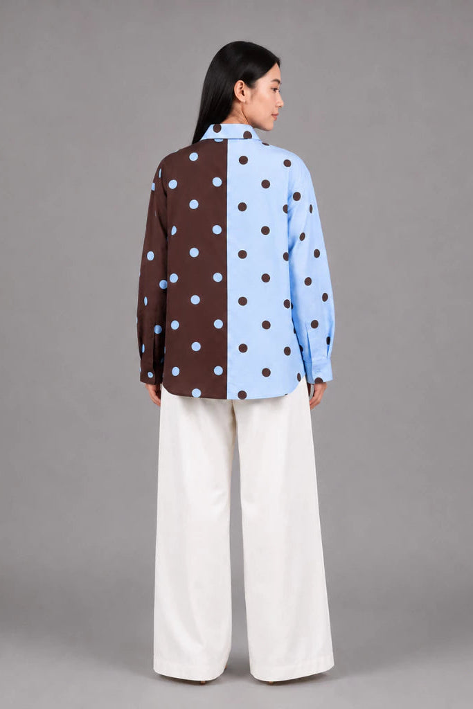 Polka 2 Tone Oversize Blue Brwon - Aumone