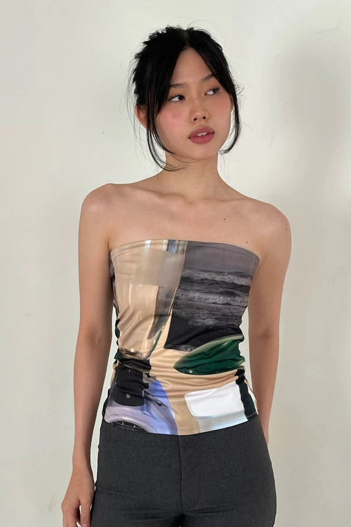 Shore On The Wall Tube Top Grey - One Two Switch