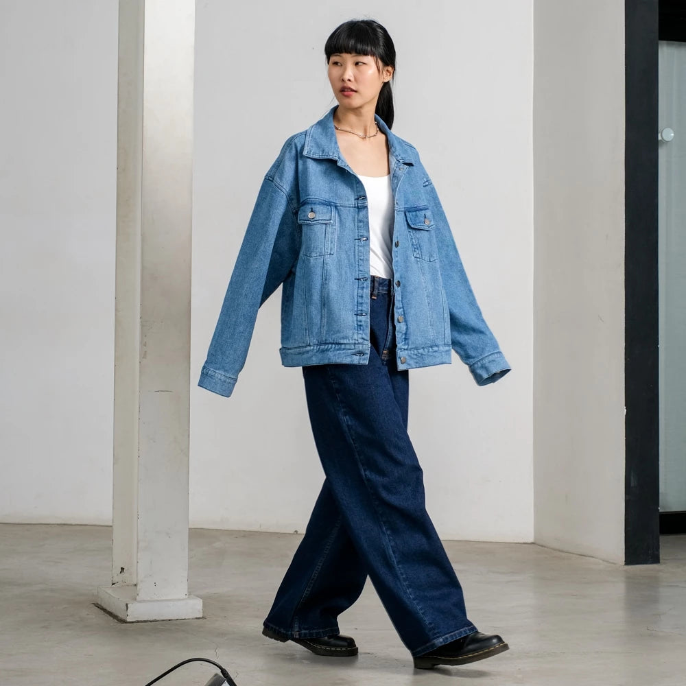 August Basic Denim Jacket - Ambra La Moda