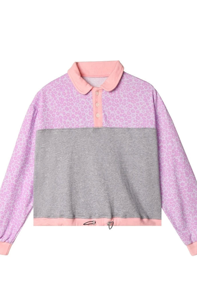 Momo Button Sweater Grey - Pink - Hintuturo