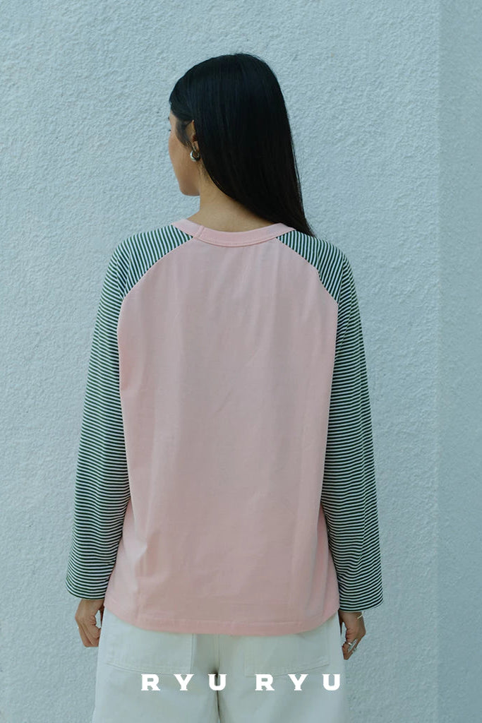 Moiro Raglan Tee In Pink - Ryuryu