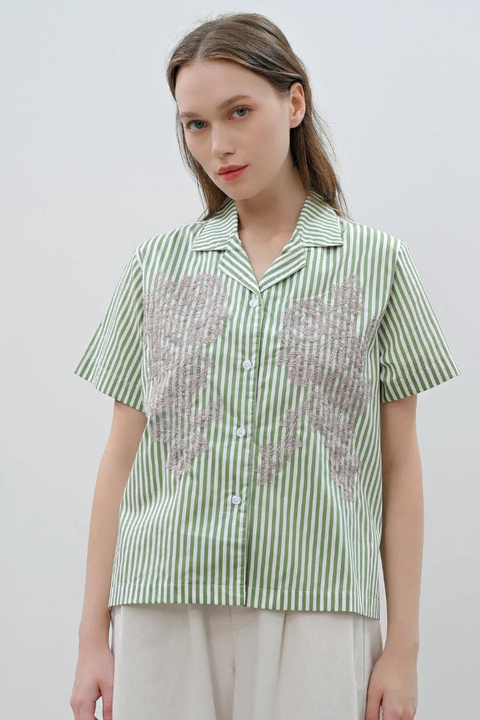 Flora Shirt Green - Alexalexa