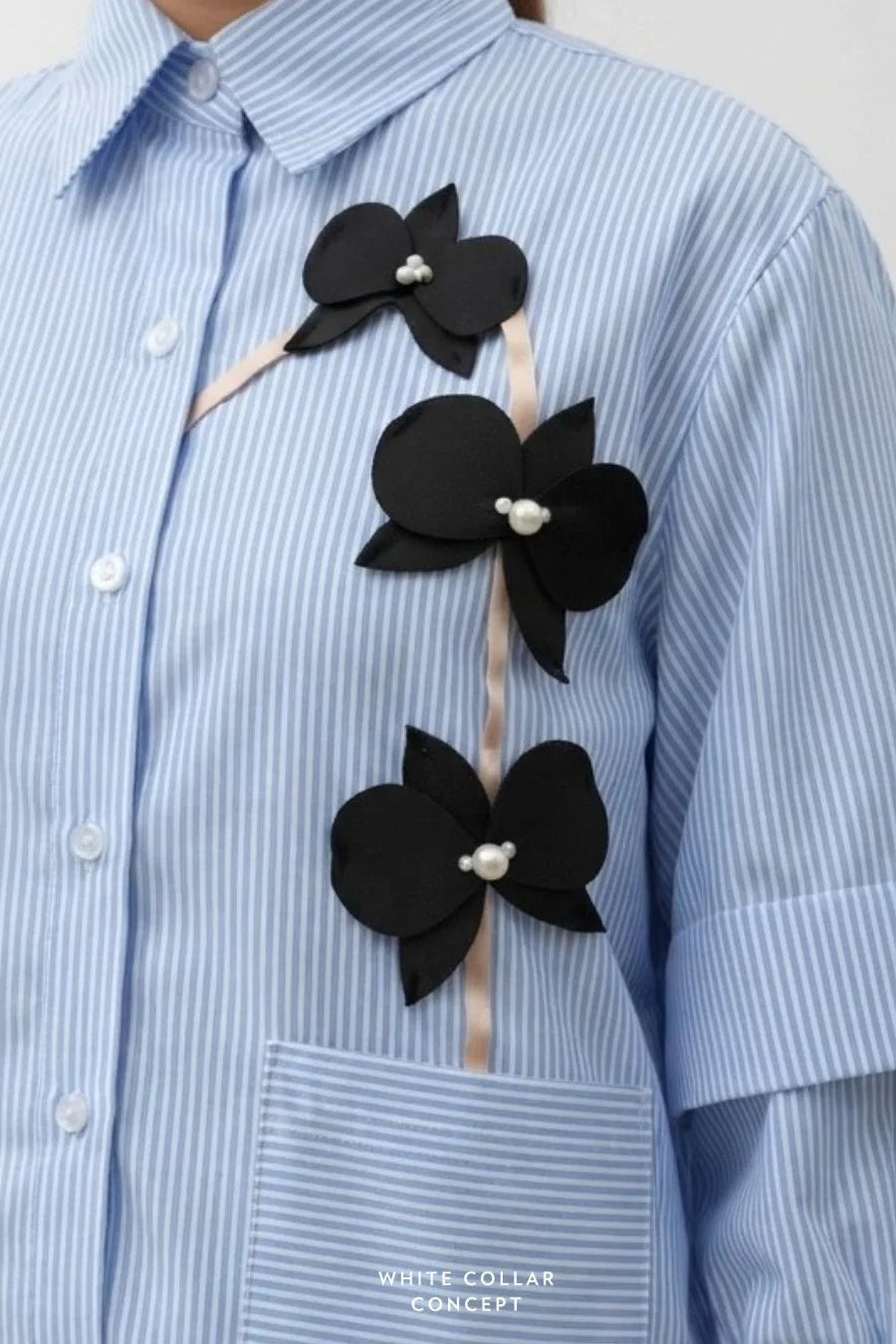 Orchid Shirt Stripe Blue - White Collar Concept