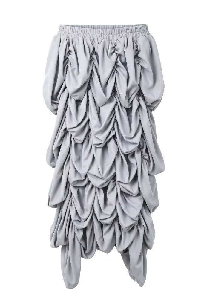 Square Smocked Grey Skirt - Mannequin Plastic