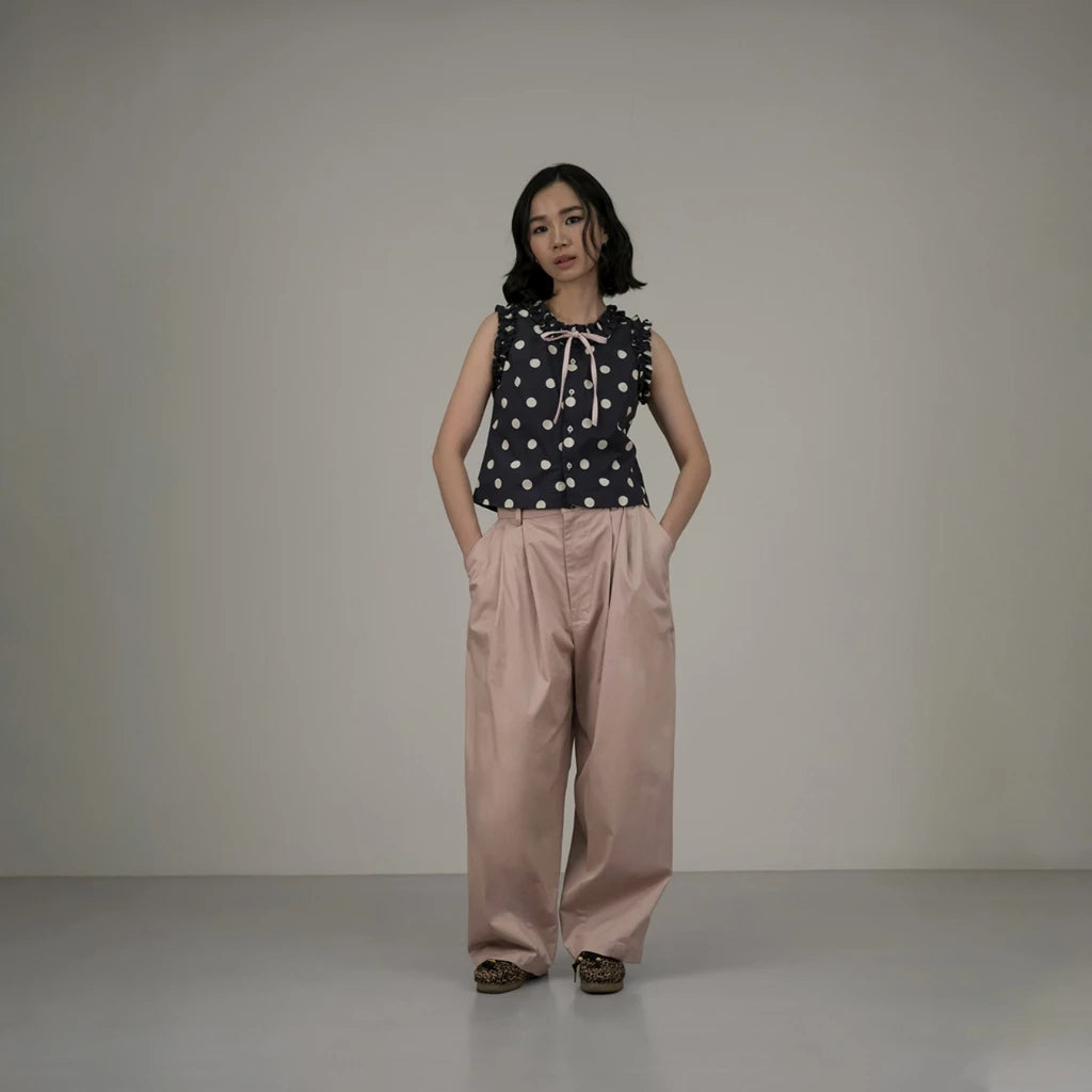 Pleats Baggy Pants - Argyle & Oxford