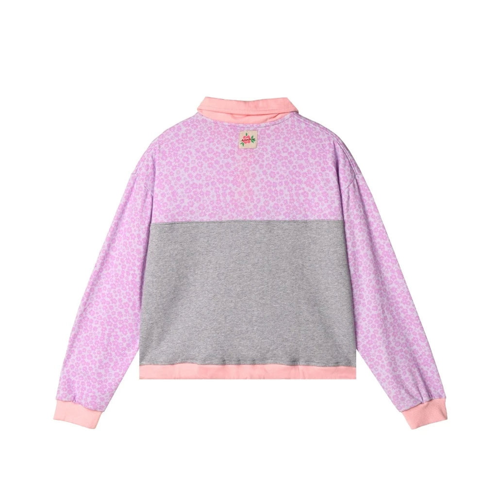 Momo Button Sweater Grey - Pink - Hintuturo