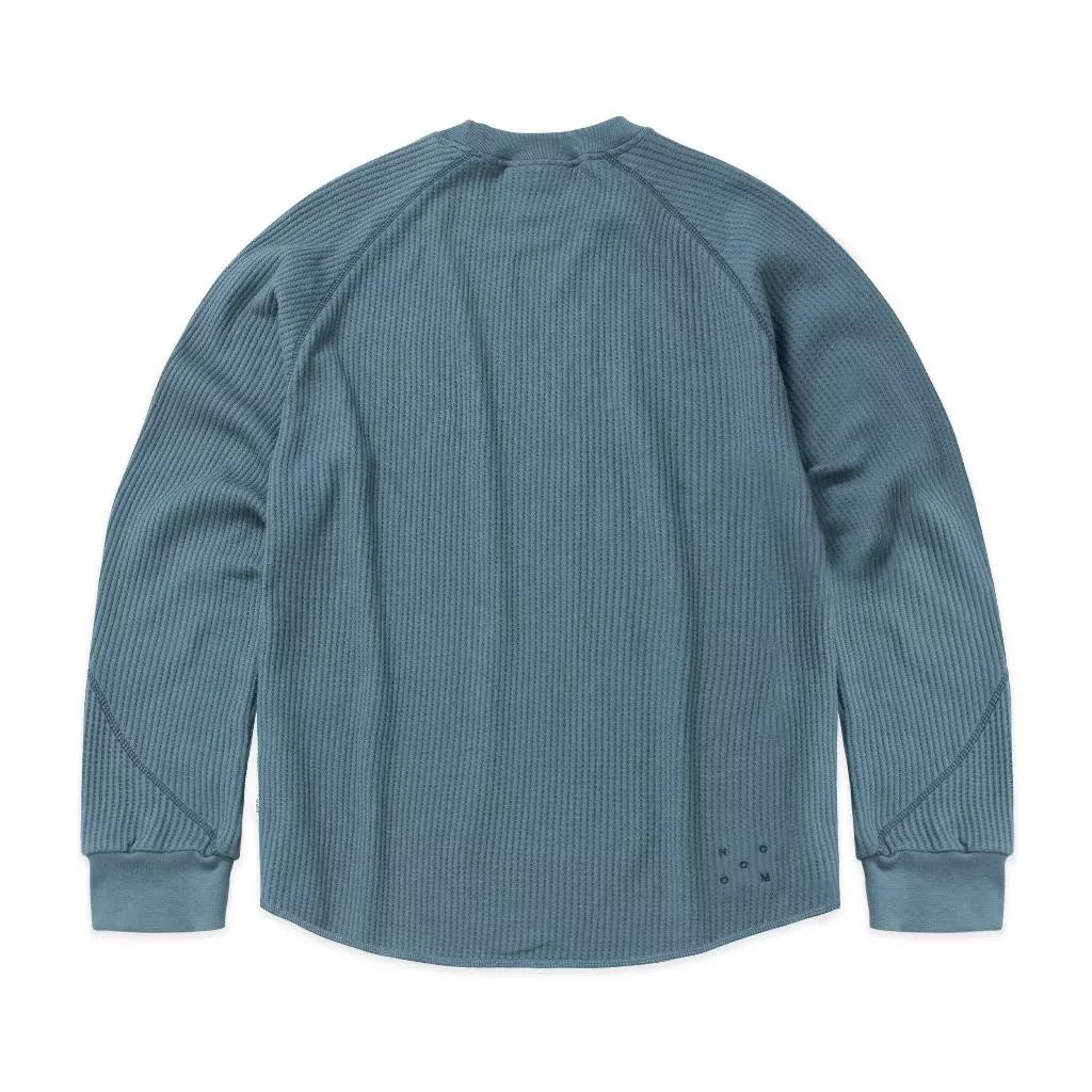 Raglan Waffle Crewneck Blue - Nature Of Mind