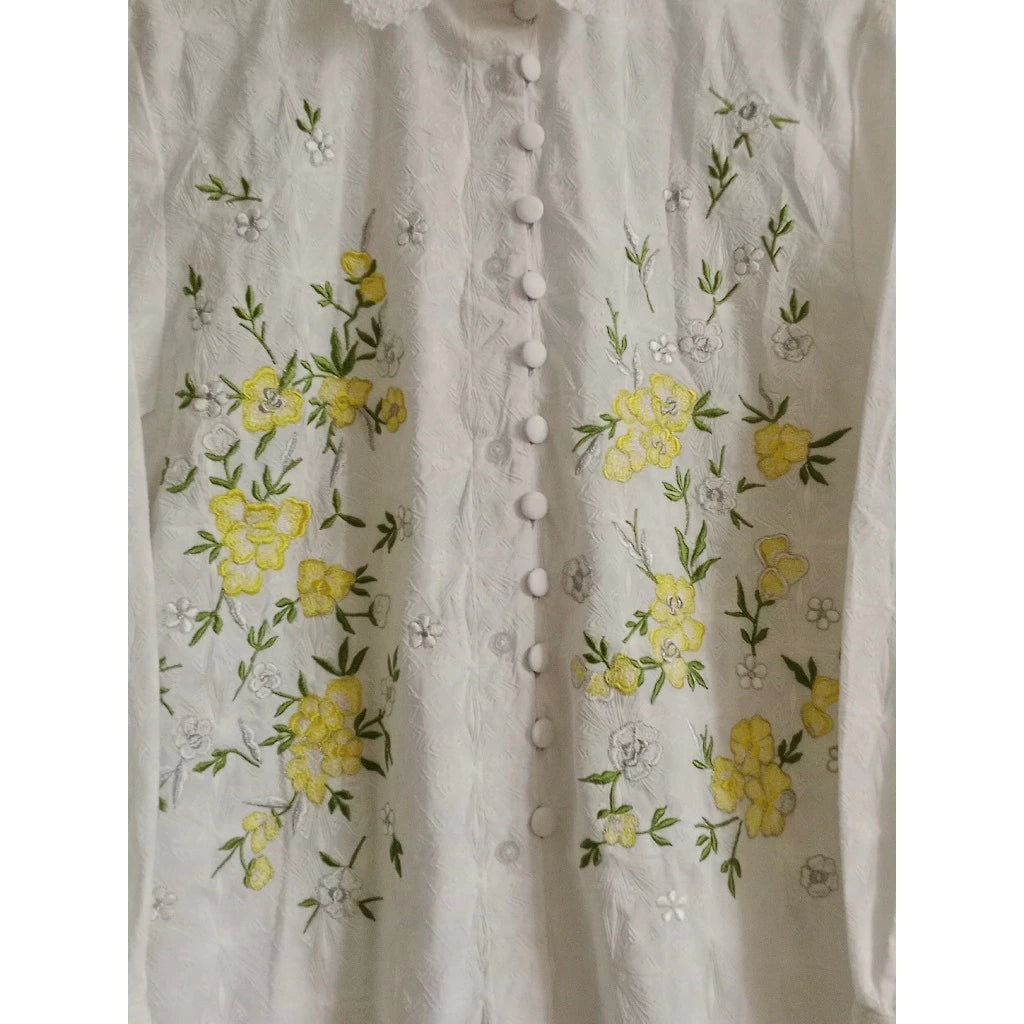 Miura Embroidery Shirt White - Toko Didiyo