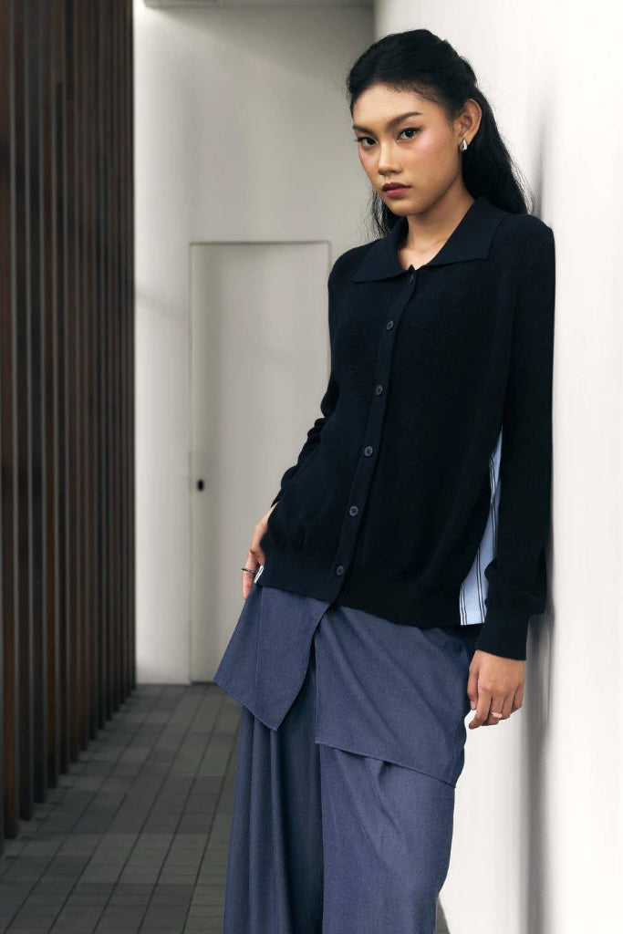 Capri Caspia Cardigan Navy No Beads - LR Studio