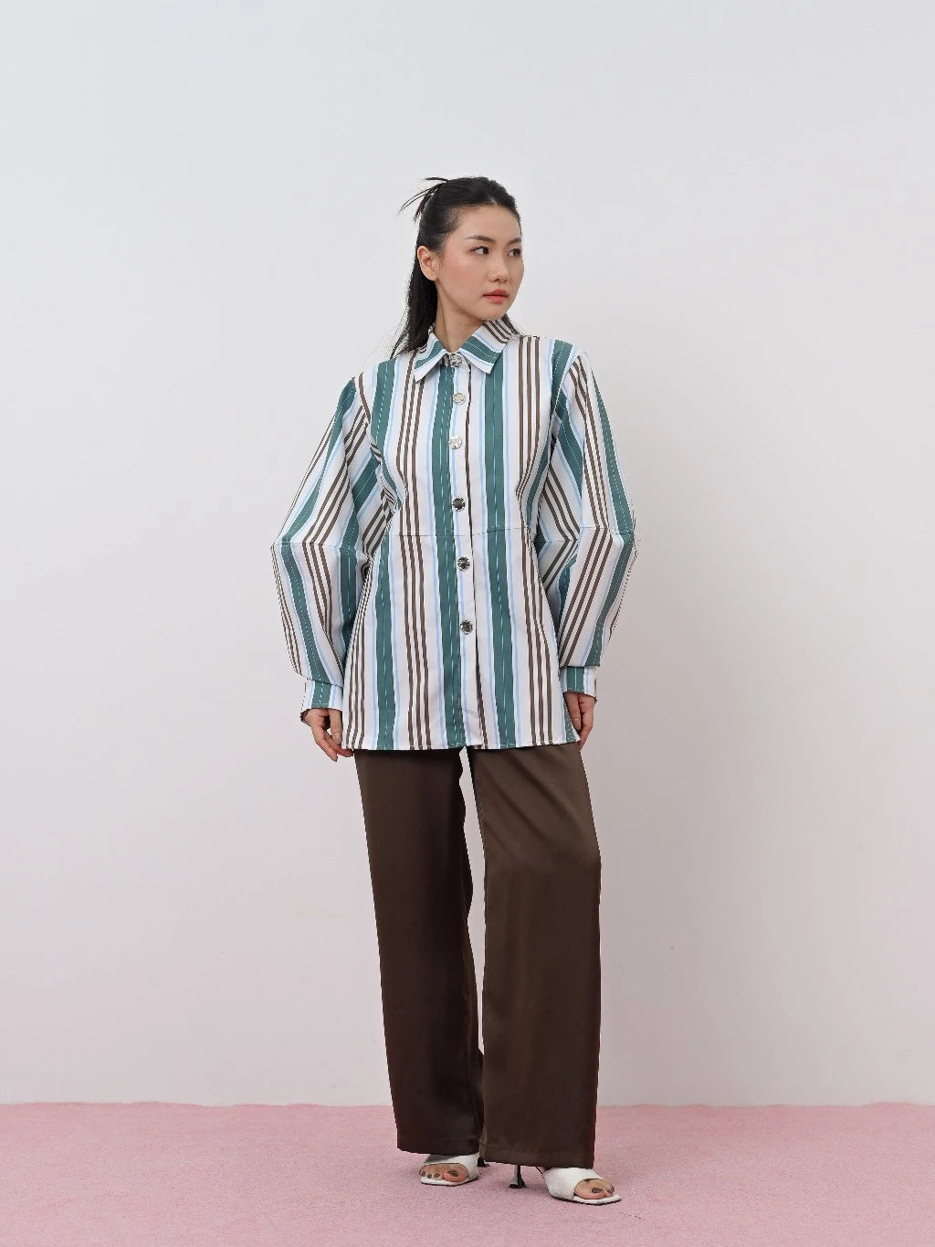 Moss Shirt - Coastal Stripes Green - LR Studio