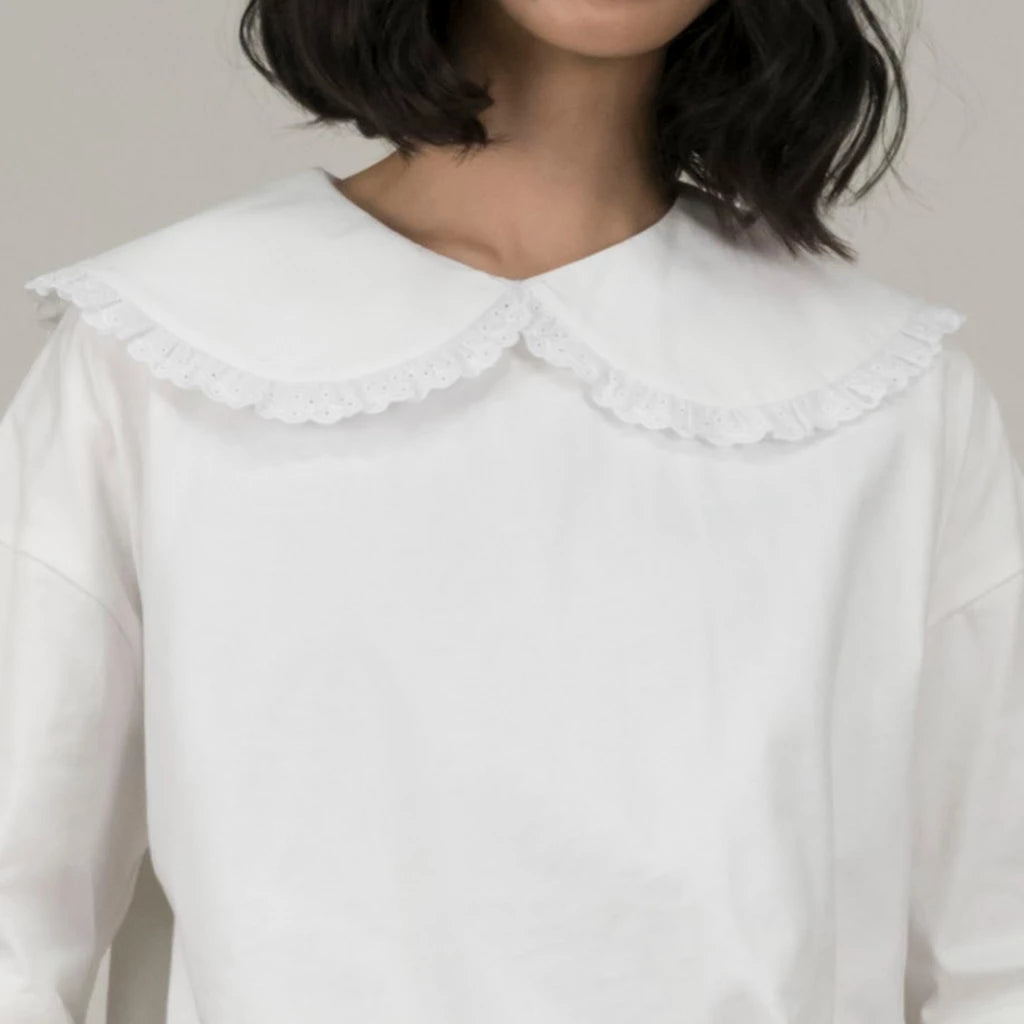 Peterpan Lace Collar Top - Argyle & Oxford
