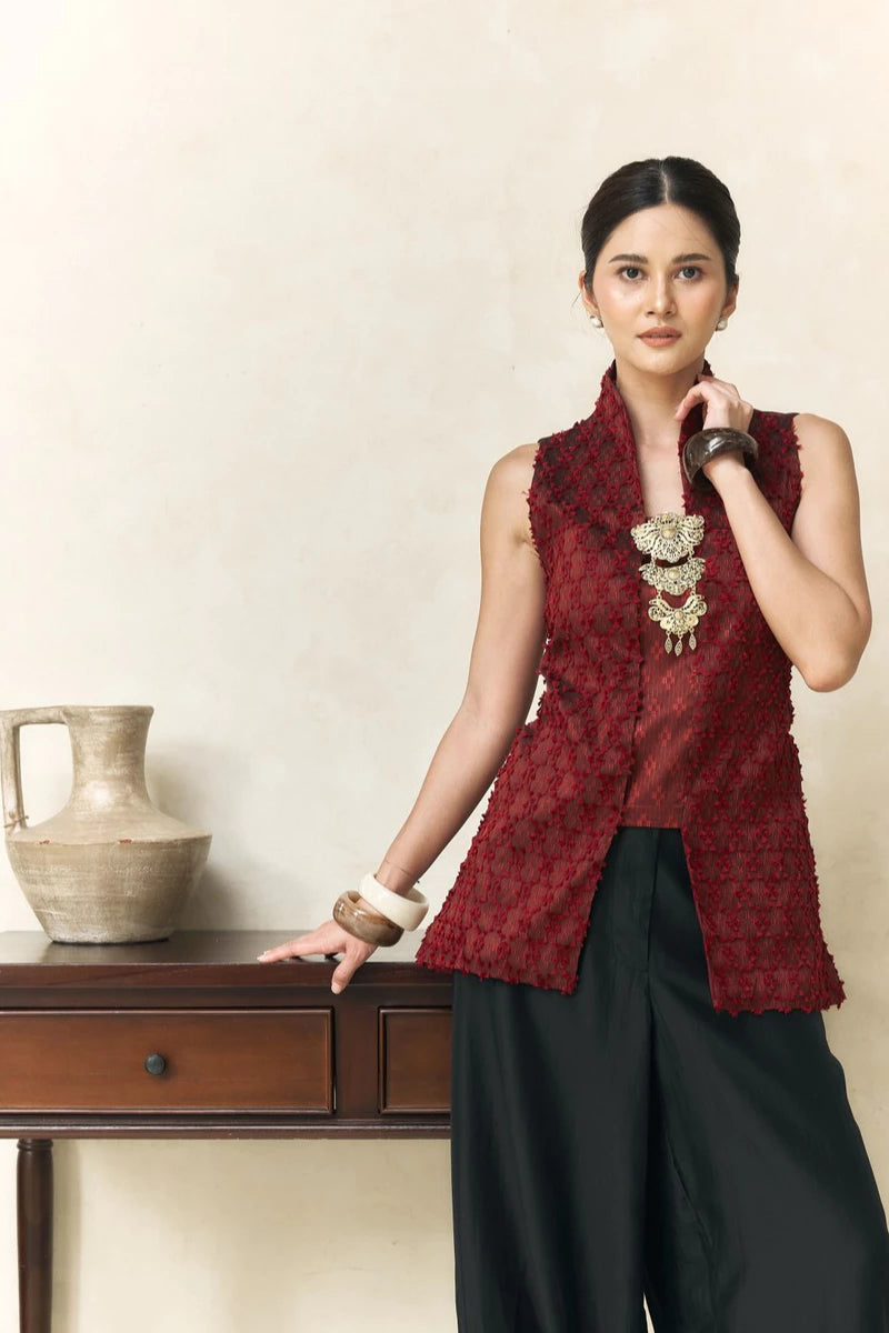 Namira Vest Maroon - Mine