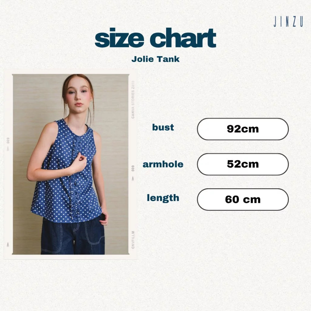 Jolie Tank Navy Polkadot Top - Jinzu