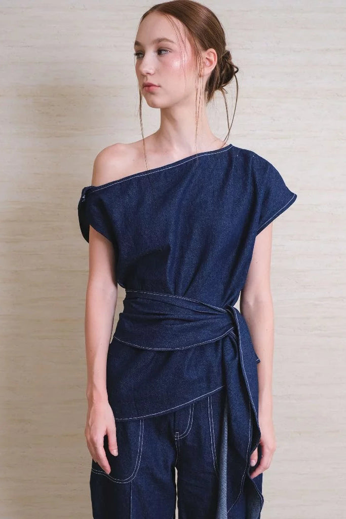 Sabine Top Navy - Jinzu