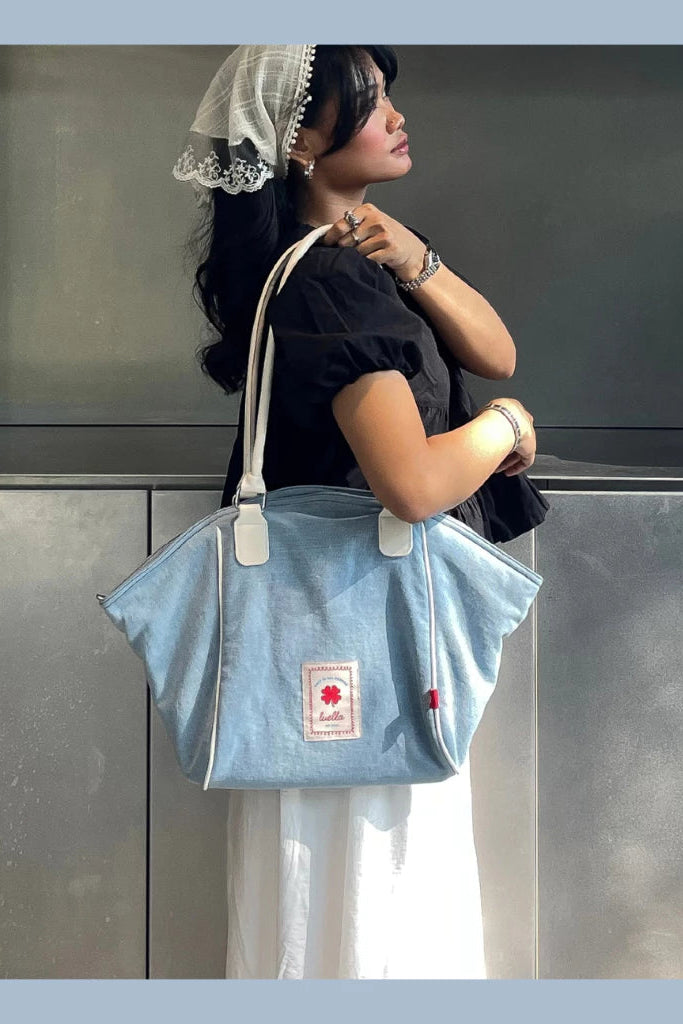 Lucille Winged Tote Bag Light Denim - Luella