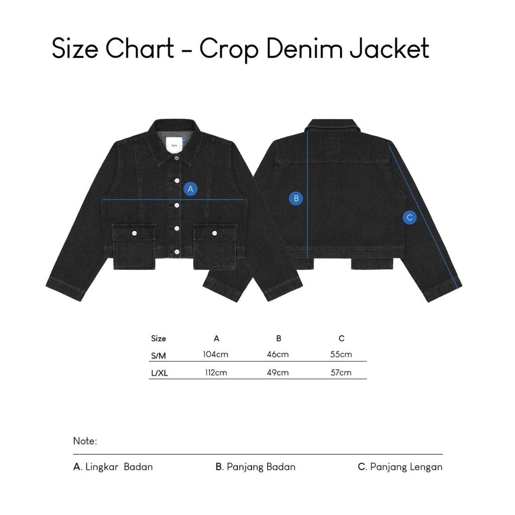 Poche Crop Denim Jacket Black With Drop Pocket Black Wash - Daile