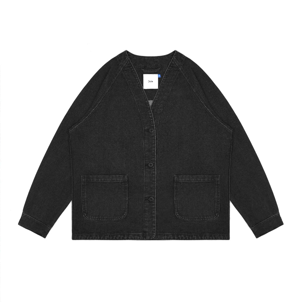 Ellen Cardigan Denim Outer Black Wash - Daile