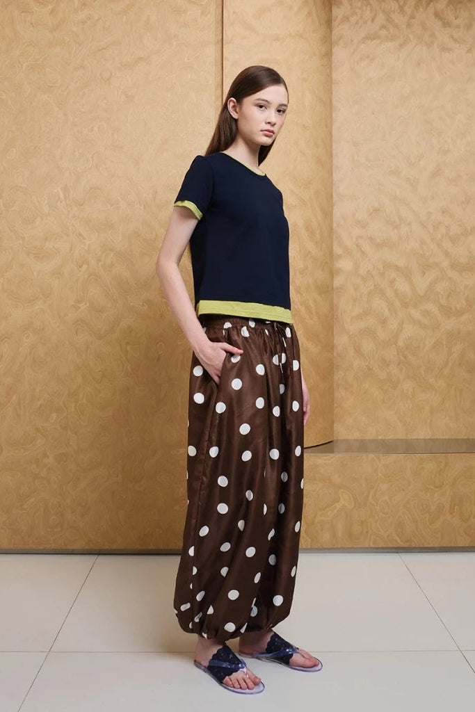 Polkadot Baloon Pants Brown - Argyle & Oxford