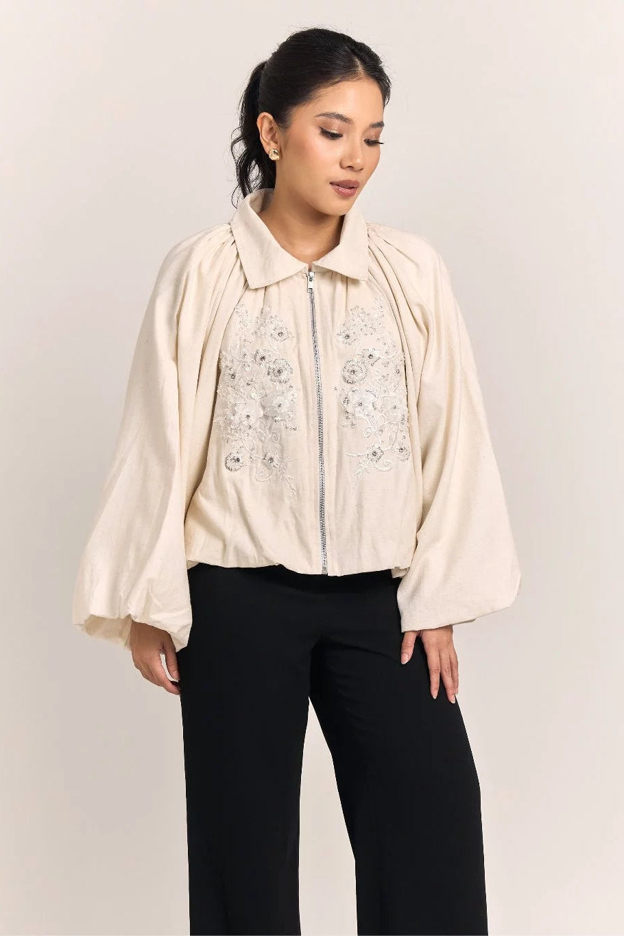 Gani Balloon Jacket Zipper - Mine
