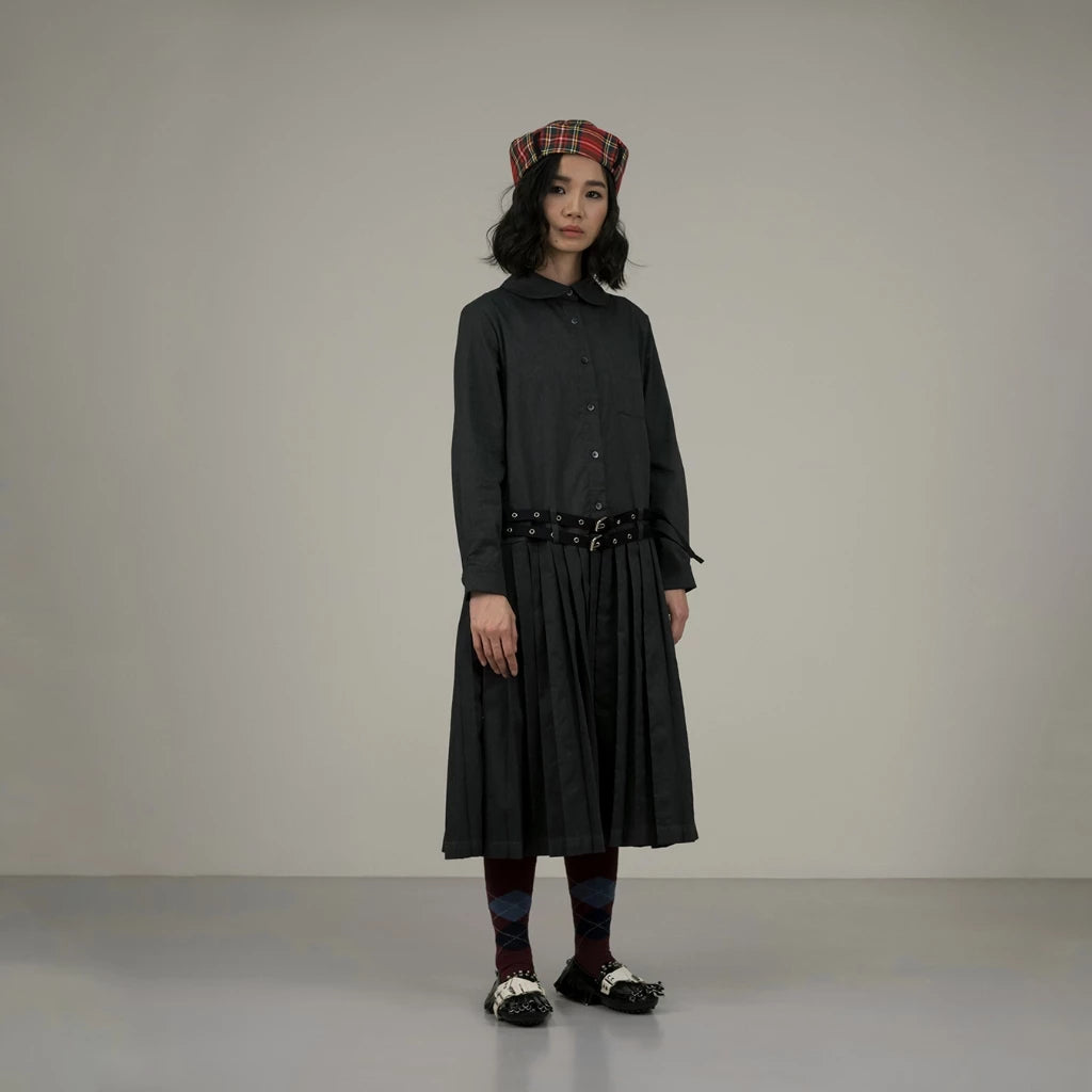 Belted Shirt Dress In Grey - Argyle & Oxford