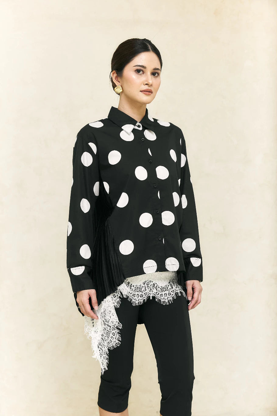 Mabel Shirt Polkadot Black - Mine