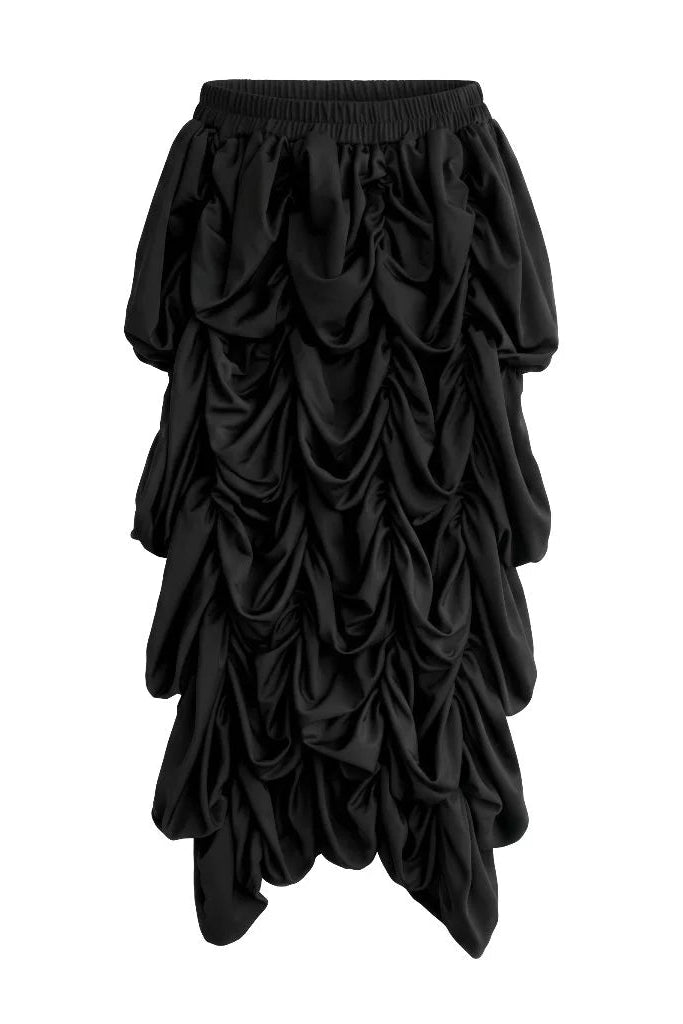 Square Smocked Black Skirt - Mannequin Plastic