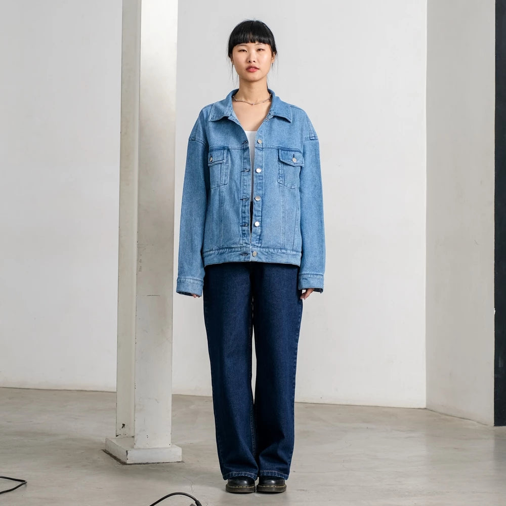 August Basic Denim Jacket - Ambra La Moda