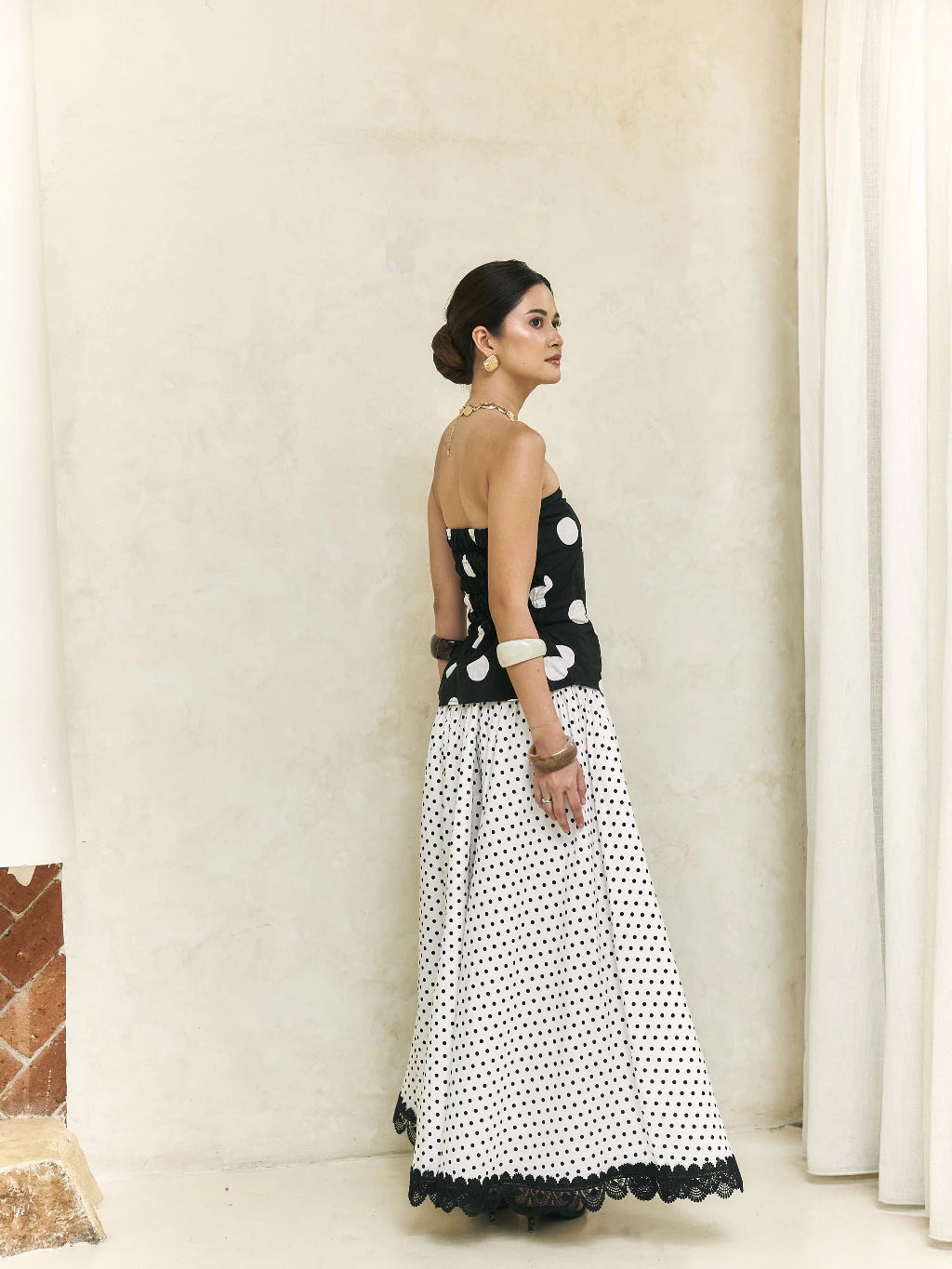Sophie Skirt Polkadot White - Mine