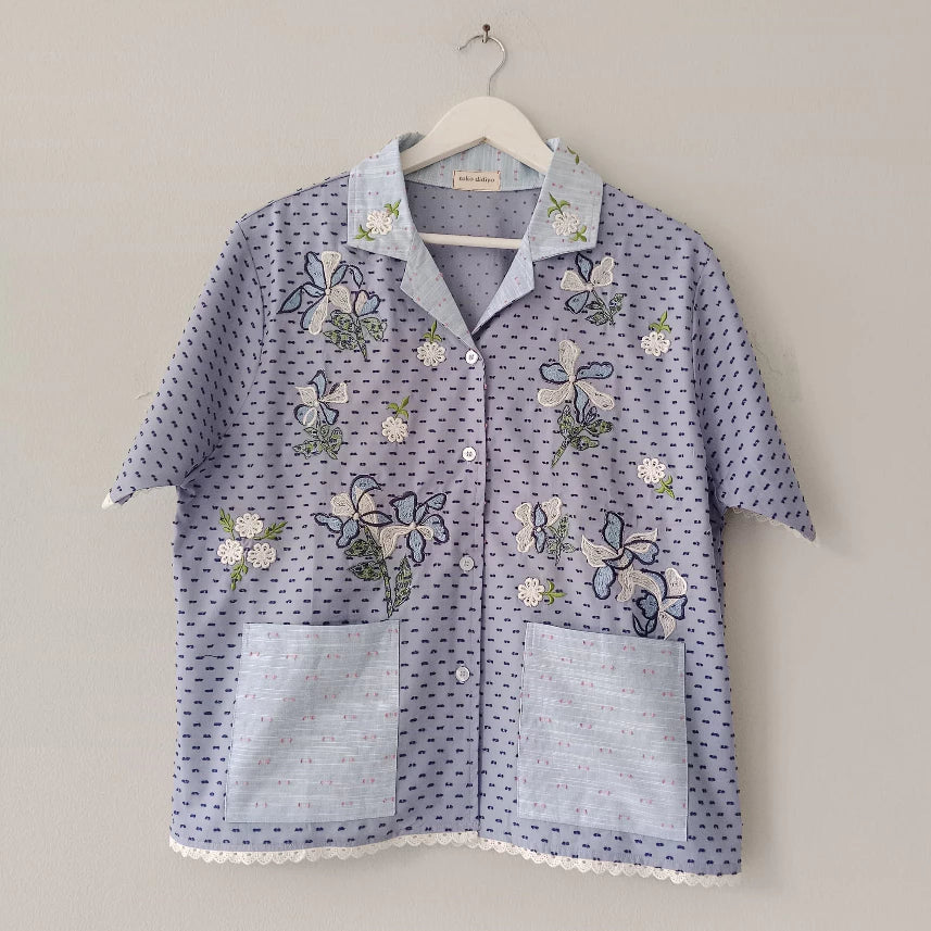 Gabe Embroidery Shirt Light Blue - Toko Didiyo