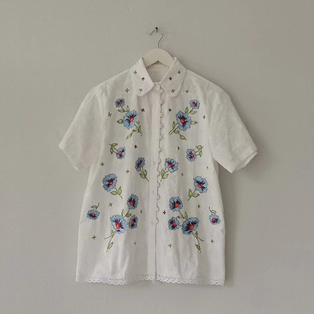 Chiquita Embroidery Shirt White - Toko Didiyo