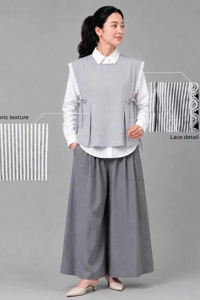Lexy Motif Vest ST Grey - Aumone
