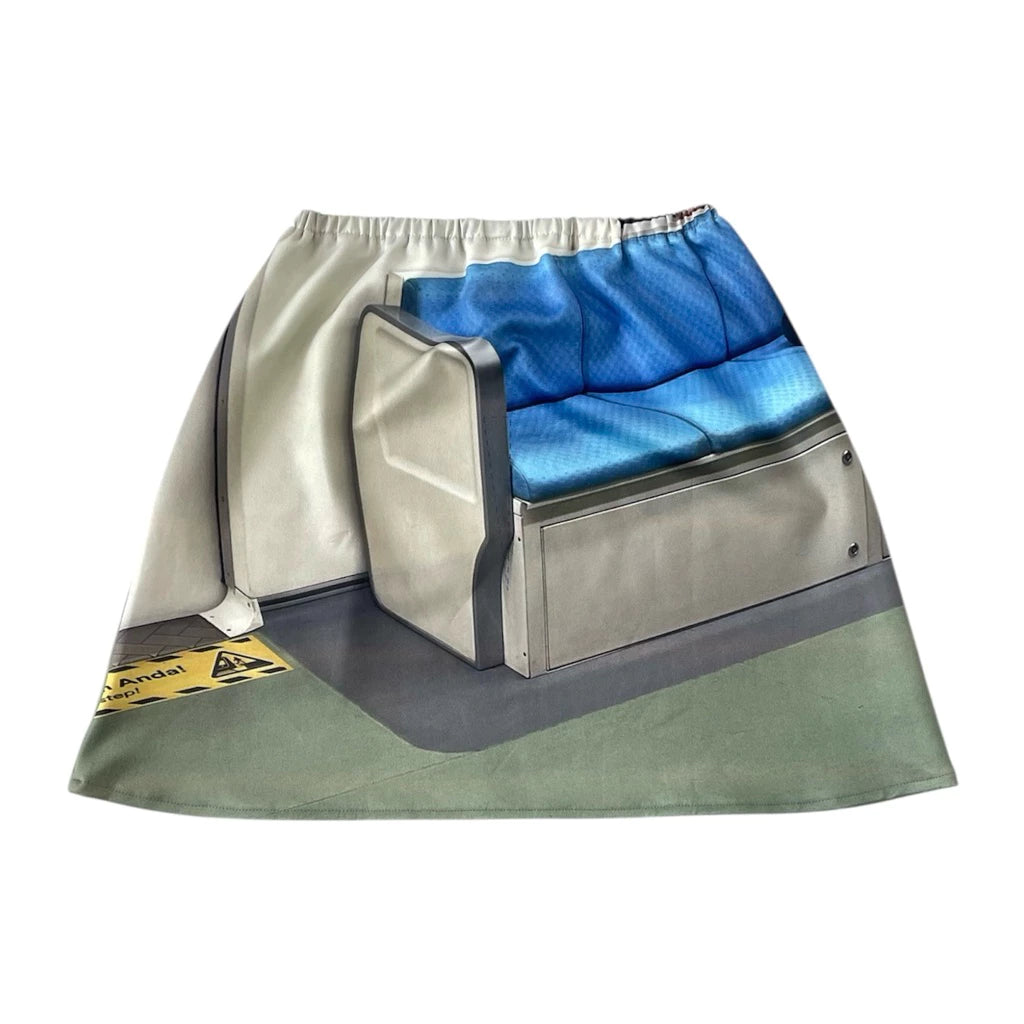 On My Way Mini Skirt Cream Blue Green - One Two Switch