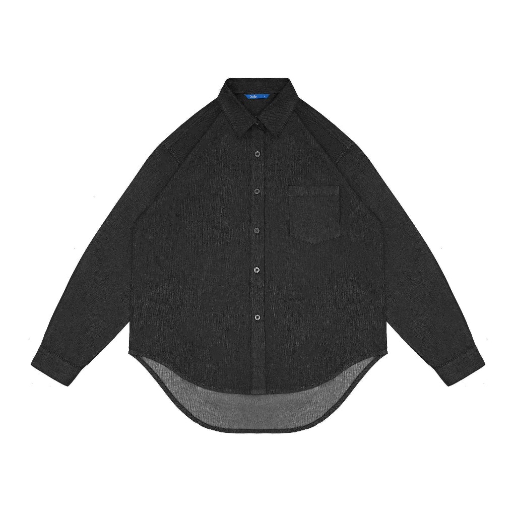 Dara Boyfriend Shirt Black Wash - Daile