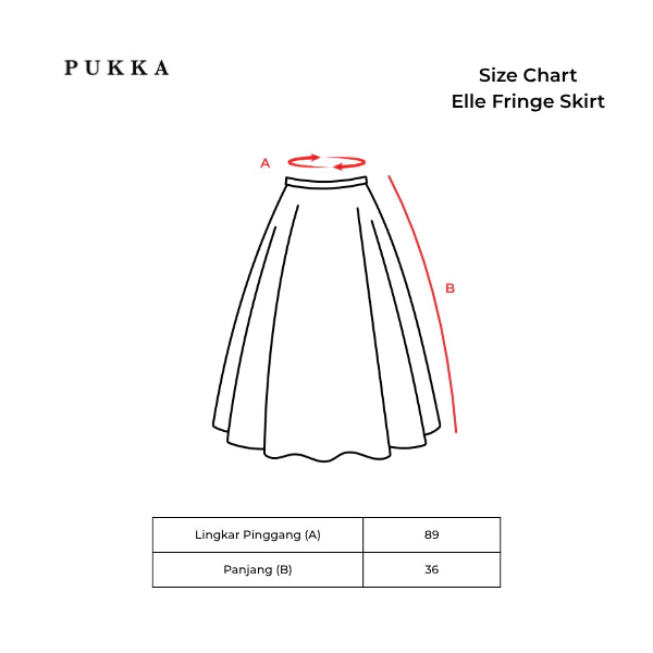 Elle Fringe Skirt Black - Pukka