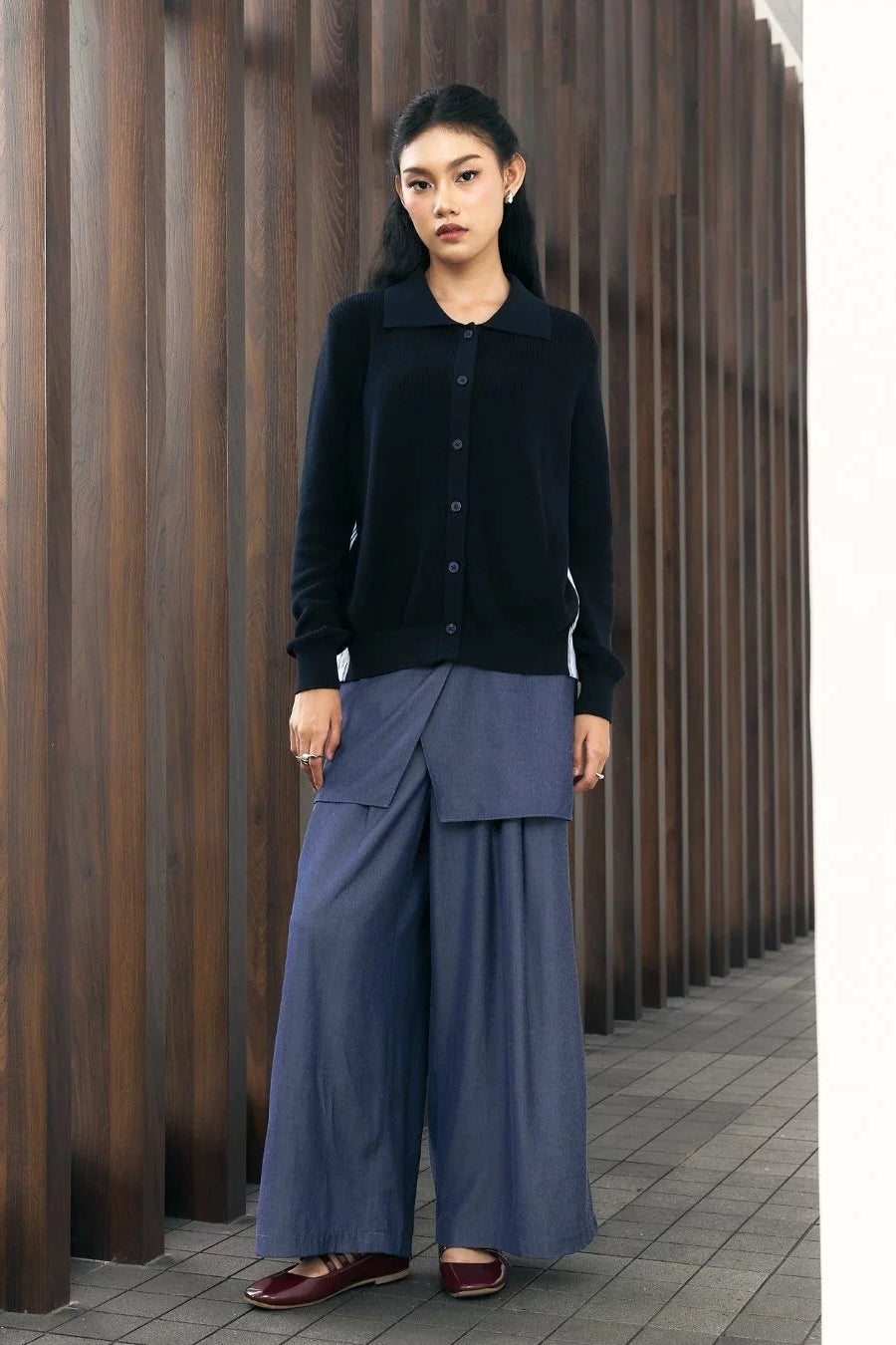 Capri Caspia Cardigan Navy No Beads - LR Studio