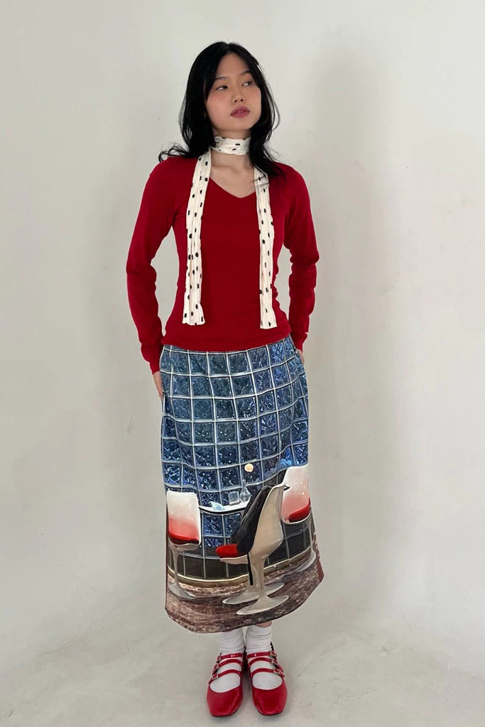 Have A Seat Midi Skirt Blue - One Two Switch