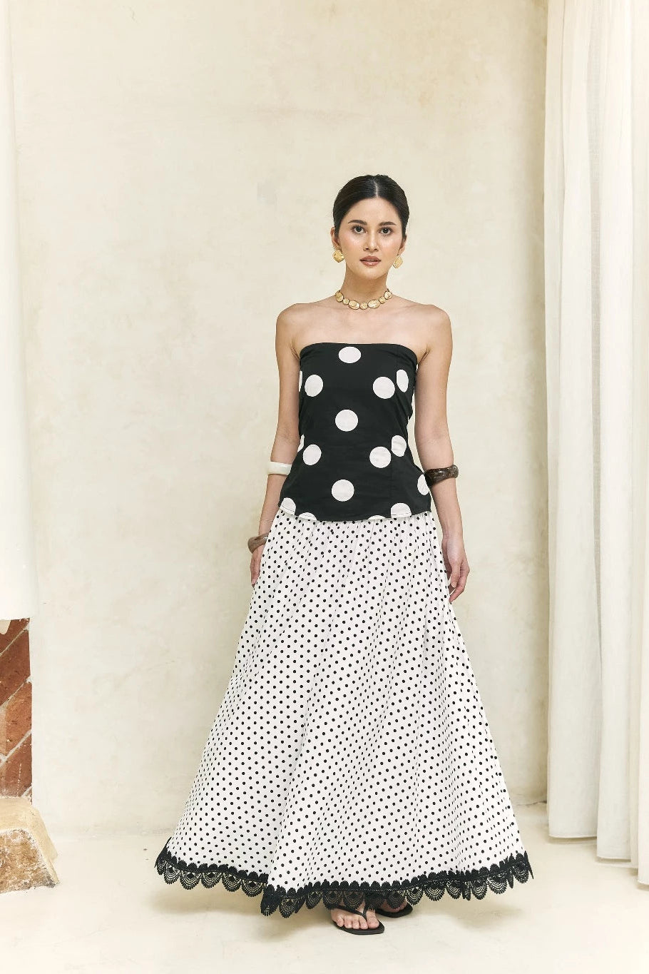 Sophie Skirt Polkadot White - Mine