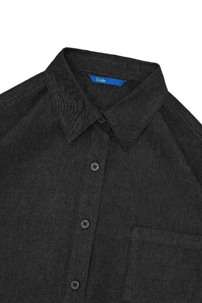 Dara Boyfriend Shirt Black Wash - Daile