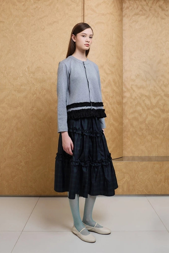 Nylon Tiered Frill Skirt Dark Green - Argyle & Oxford