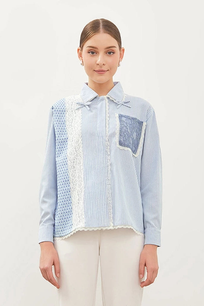 Alice Shirt LS Blue Stripe - Curato Market