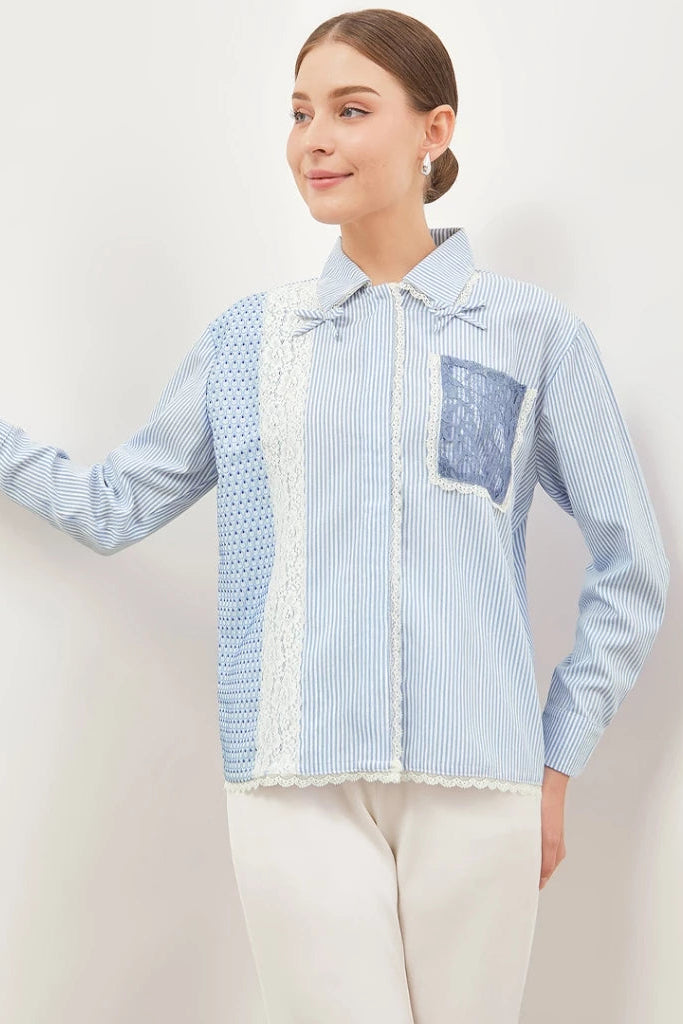 Alice Shirt LS Blue Stripe - Curato Market