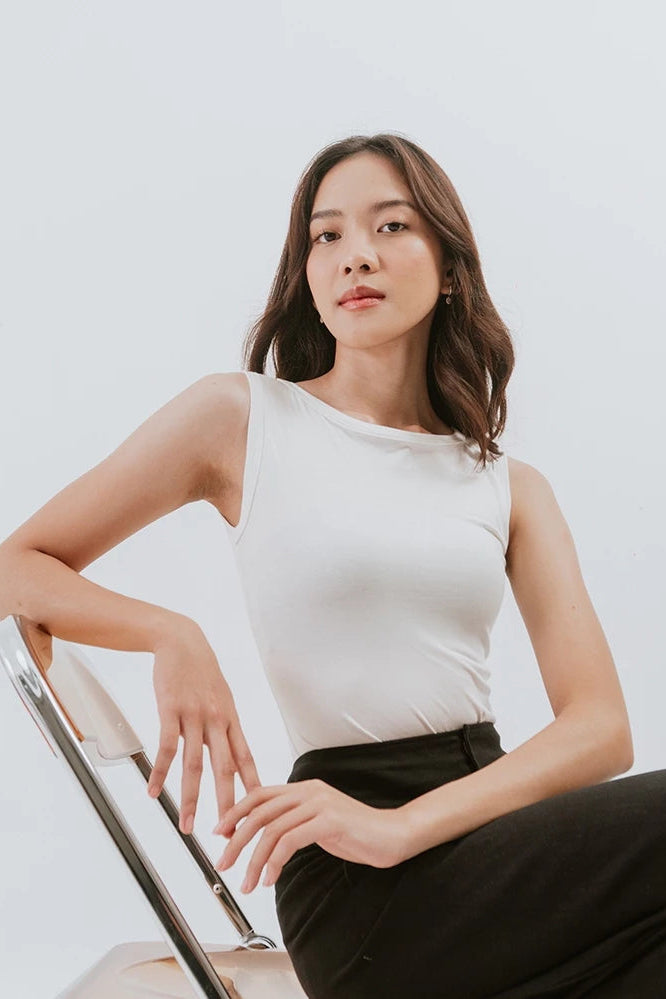 Sleeveless White Jumpsuit - The Sleepless Club