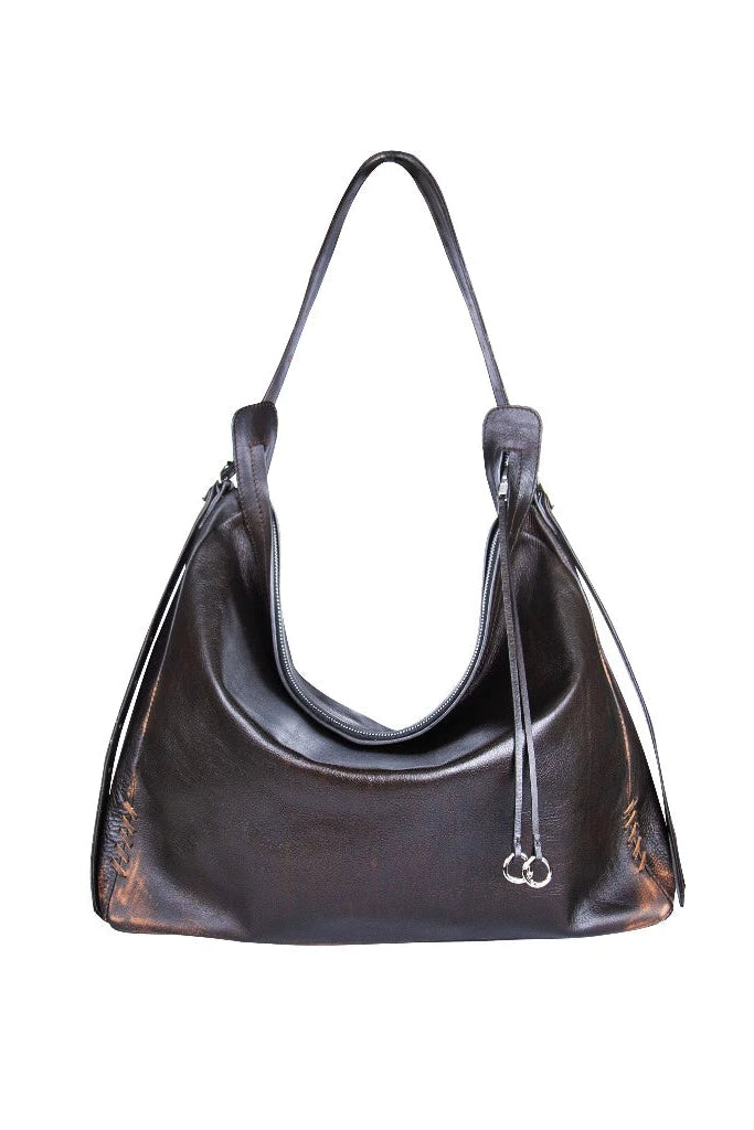 Nolan Large Distressed Brown - Peau